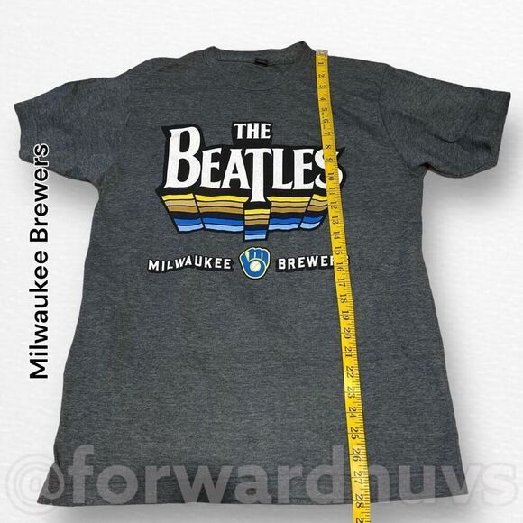 Milwaukee Brewers & The Beatles Unisex T-shirt  Size Medium - Picture 8 of 11